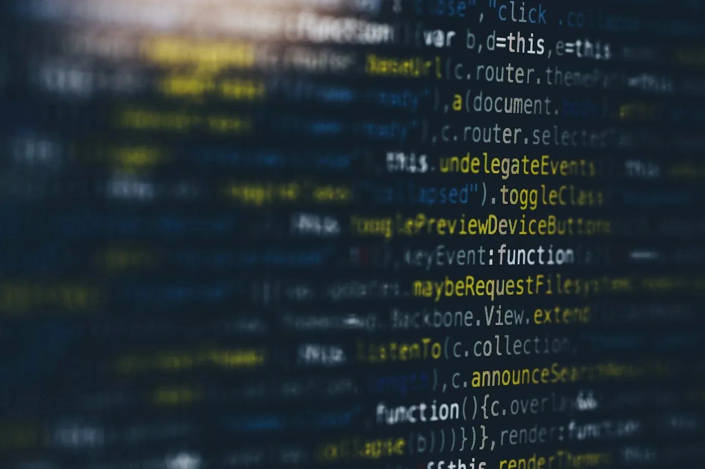 Application source code displayed on a screen.