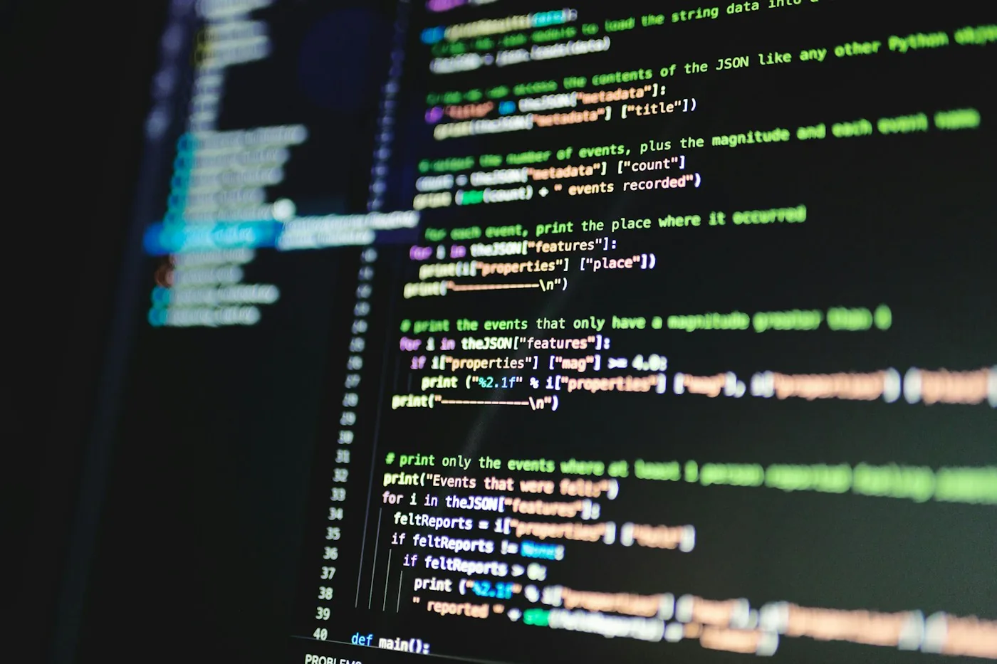 Application source code displayed in an editor.