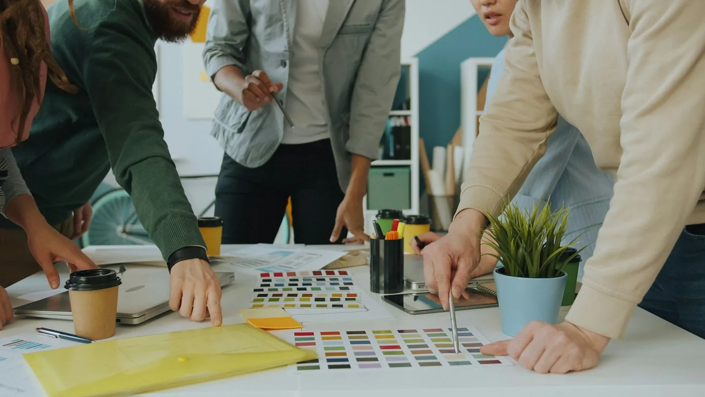 A team planning a digital product together.
